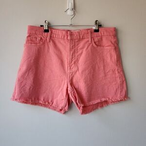 Jen 7 Pink Cutoff Denim Mid Shorts | 7 For All Mankind | Women's Size 10 Cotton